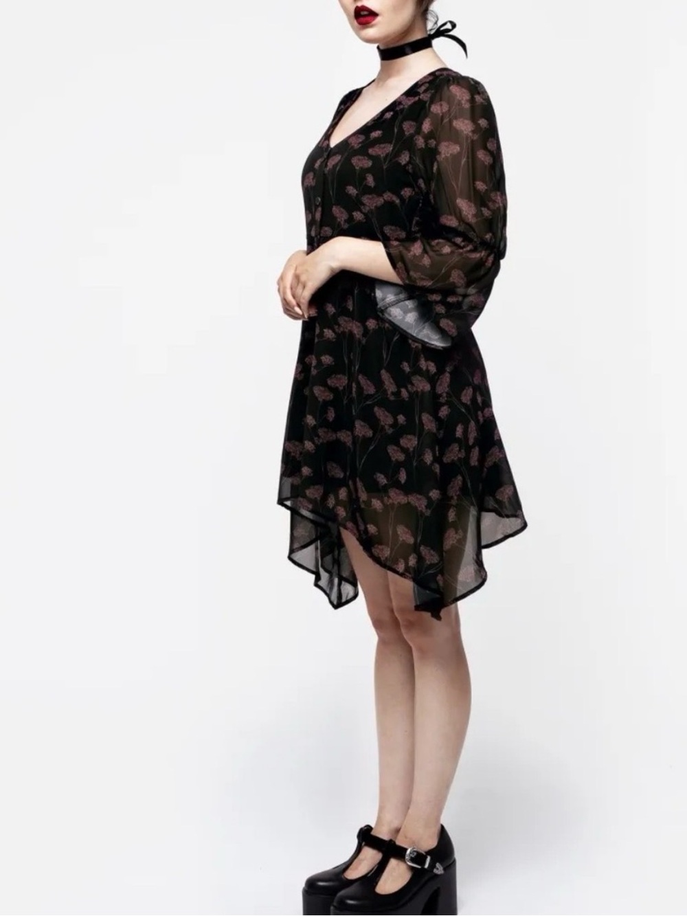 Disturbia Judas V Neck Chiffon Dress US 16